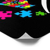 Gebarentaal ASL Liefde Autisme Awareness Day versc Poster (Hoek)