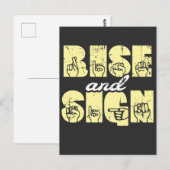 Gebarentaal ASL Rise and Sign Briefkaart (Voorkant / Achterkant)
