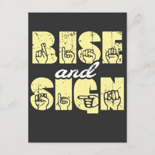 Gebarentaal ASL Rise and Sign Briefkaart