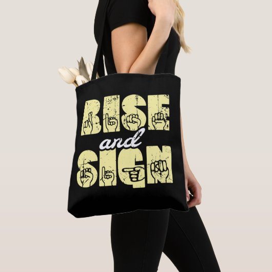 Gebarentaal ASL Rise and Sign Tote Bag (Dichtbij)