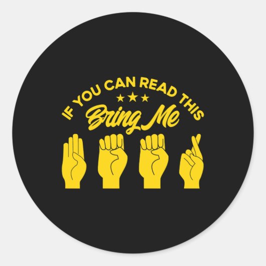 Gebarentaal Breng me bier doof 1 Ronde Sticker (Voorkant)