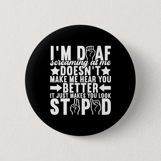 Gebarentaal Doof bewustzijn 11 Ronde Button 5,7 Cm (Voorkant)