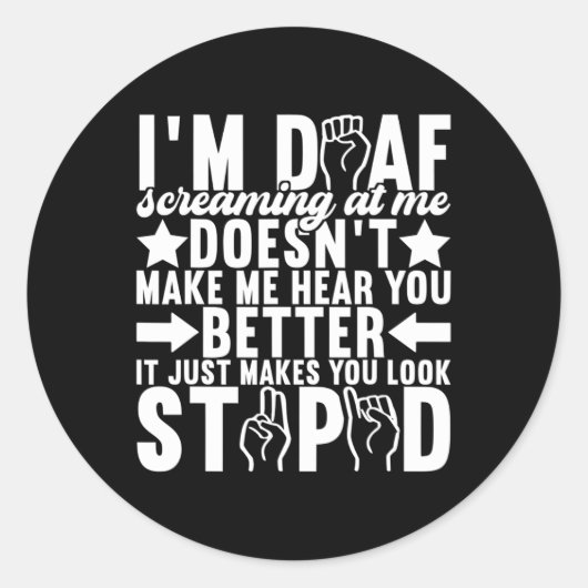 Gebarentaal Doof bewustzijn 11 Ronde Sticker (Voorkant)
