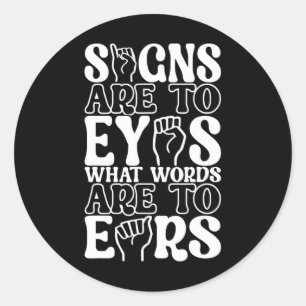 Gebarentaal Doof bewustzijn 12 Ronde Sticker