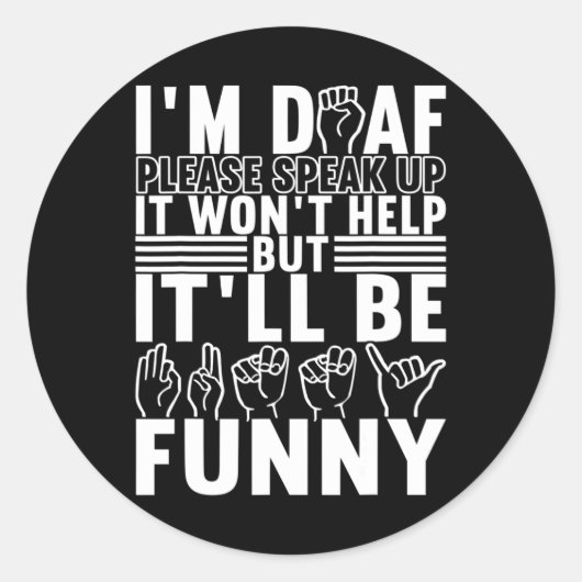 Gebarentaal Doof bewustzijn 13 Ronde Sticker (Voorkant)