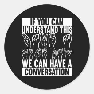 Gebarentaal Doof Bewustzijn 2 Ronde Sticker