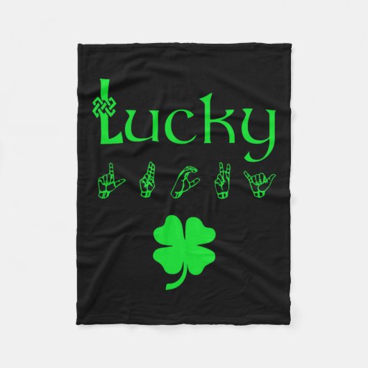 Gebarentaal Doof Bewustzijn St Patrick's Day Irish Fleece Deken (Voorkant)