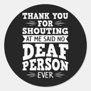 Gebarentaal dove bewustwording gehoorverlies  ronde sticker