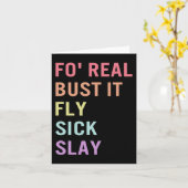 Gebarentaal Fo Real Bust It ASL Slang Tee Dove Kaart (Gele Bloem)