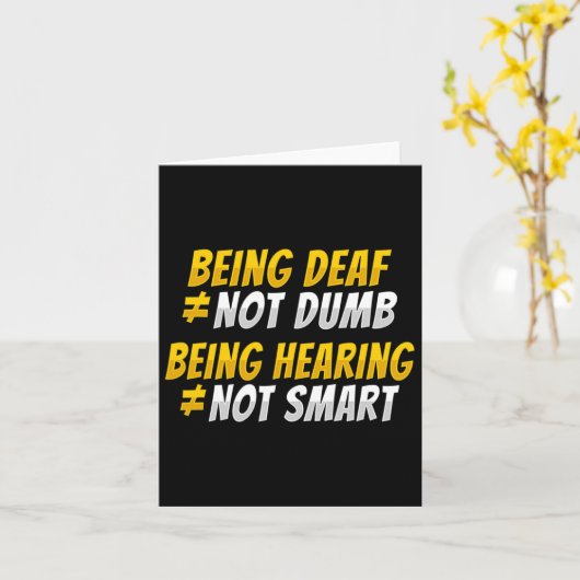 Gebarentaal gebaren dove gehoorverlies bewustzijn  kaart (Gele Bloem)