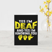 Gebarentaal gebaren dove slechthorendheid bewustzi kaart (Gele Bloem)