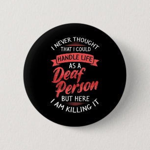 Gebarentaal Gehoorverlies Doof Bewustzijn En Gebar Ronde Button 5,7 Cm
