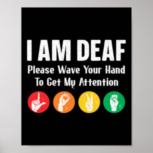 Gebarentaal Handtolk ASL Doof Bewustzijn Poster