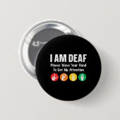 Gebarentaal Handtolk ASL Doof Bewustzijn Ronde Button 5,7 Cm (Voorkant /achterkant)