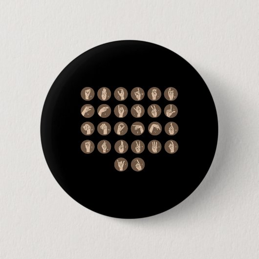 Gebarentaal Handvertaler Asl Doofbewustzijn Ronde Button 5,7 Cm (Voorkant)