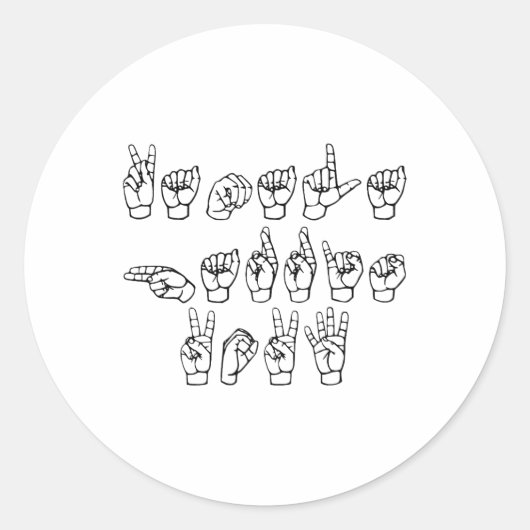 Gebarentaal Harris Ronde Sticker (Voorkant)
