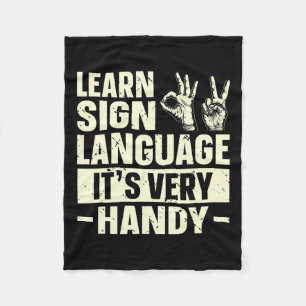 Gebarentaal Het is erg handig ASL Awareness 1 Fleece Deken