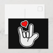 Gebarentaal Ik hou van je Gebarentaal Feestdagenkaart (Voorkant / Achterkant)