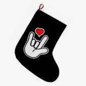 Gebarentaal Ik hou van je Gebarentaal Grote Kerstsok (Voorkant (Hangend))