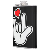 Gebarentaal Ik hou van je Gebarentaal Heupfles (Links)