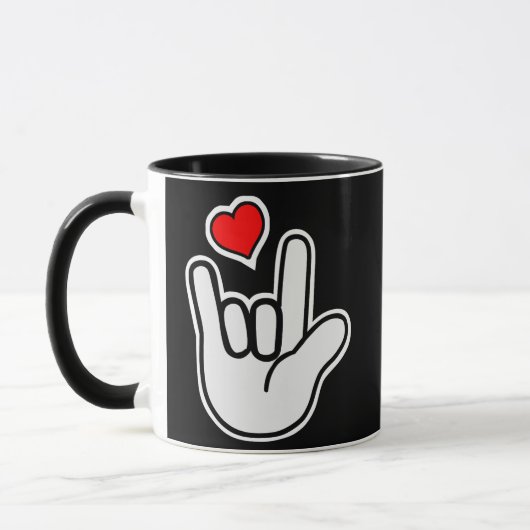 Gebarentaal Ik hou van je Gebarentaal Mok (Links)
