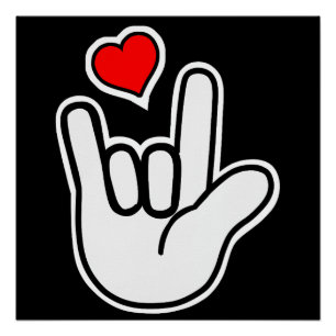 Gebarentaal Ik hou van je Gebarentaal Perfect Poster