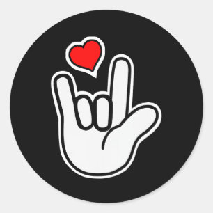 Gebarentaal Ik hou van je Gebarentaal Ronde Sticker