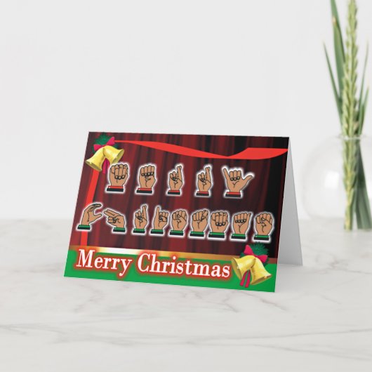 Gebarentaal Kerstmis 2 Feestdagen Kaart (Voorkant)