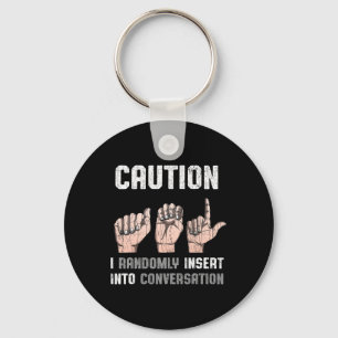Gebarentaal Kleding Doof Bewustzijn ASL Fun Gift Sleutelhanger