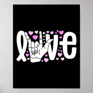 Gebarentaal Liefde Asl Wees Aardig Doof Bewustzijn Poster