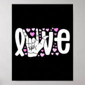 Gebarentaal Liefde ASL Wees Vriendelijk Doof Bewus Poster (Voorkant)