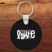 Gebarentaal Liefde ASL Wees Vriendelijk Doof Bewus Sleutelhanger (Achterkant)