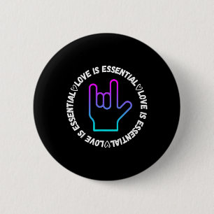 Gebarentaal Liefde Gebaar Handicap Bewustzijn Ronde Button 5,7 Cm
