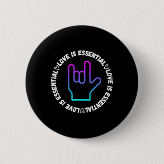 Gebarentaal Liefde Gebaar Handicap Bewustzijn Ronde Button 5,7 Cm