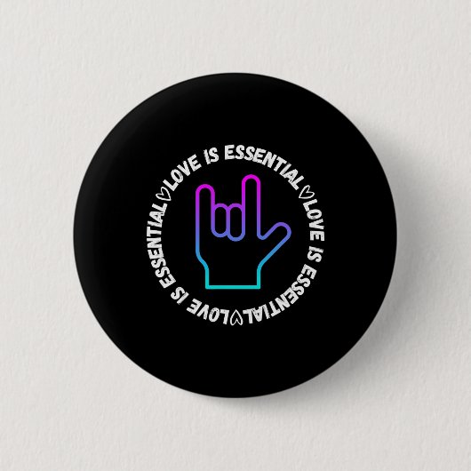Gebarentaal Liefde Gebaar Handicap Bewustzijn Ronde Button 5,7 Cm (Voorkant)