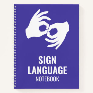 Gebarentaal Notitieboek – ASL Handen Symbool Paars