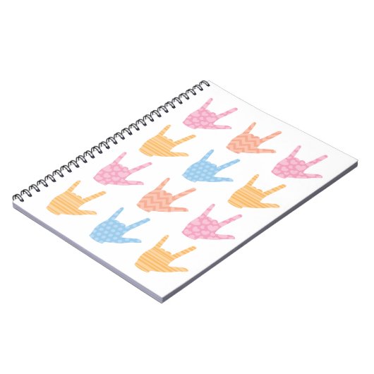 Gebarentaal Patroon Ik hou van je Tekenen Notitieb Notitieboek (Linkerzijde)