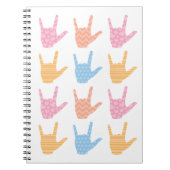 Gebarentaal Patroon Ik hou van je Tekenen Notitieb Notitieboek (Voorkant)