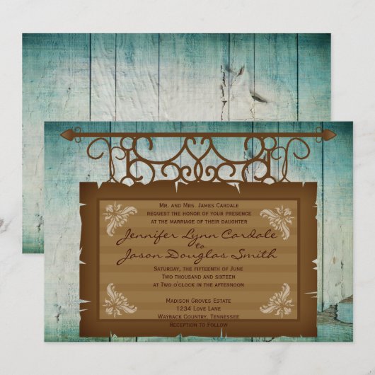 gebarentaal Uitnodigingen voor landhuwelijk (Voorkant / Achterkant)