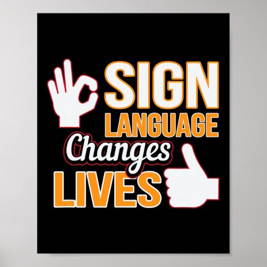 Gebarentaal verandert levens ASL Tolk doof A Poster (Voorkant)