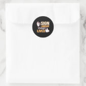 Gebarentaal verandert levens Asl-vertaler Dove A Ronde Sticker (Tas)