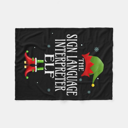 Gebarentaaltolk Elf Matching Family Group Fleece Deken (Voorkant (Horizontaal))