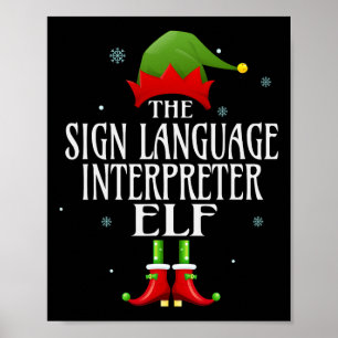 Gebarentaaltolk Elf Matching Family Group Poster