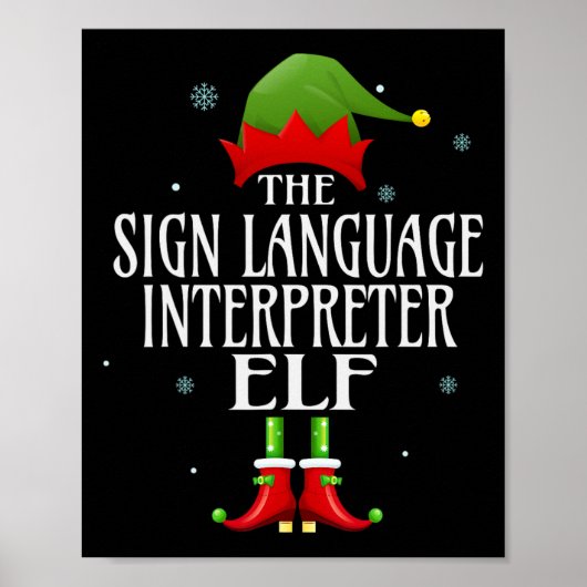 Gebarentaaltolk Elf Matching Family Group Poster (Voorkant)