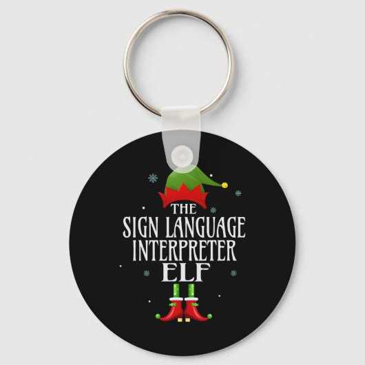 Gebarentaaltolk Elf Matching Family Group Sleutelhanger (Voorkant)