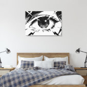 Gebarsten Anime Oog Canvas Print (Insitu (Slaapkamer))