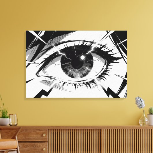 Gebarsten Anime Oog Canvas Print (Insitu (Woonkamer))