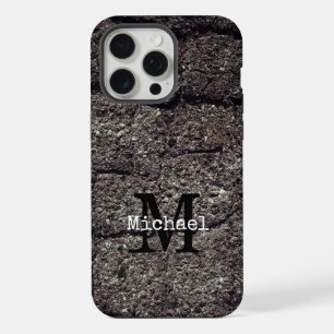 Gebarsten asfaltweg grijze lijnen Monogram iPhone 15 Pro Max Case