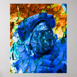 Gebarsten astronaut poster