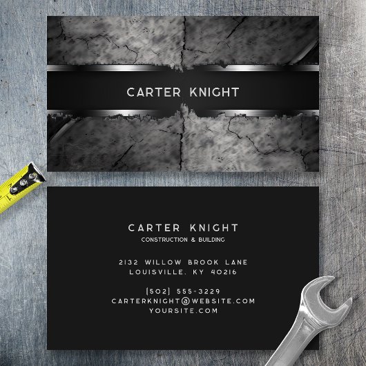 Gebarsten beton Modern Industrial Visitekaartje